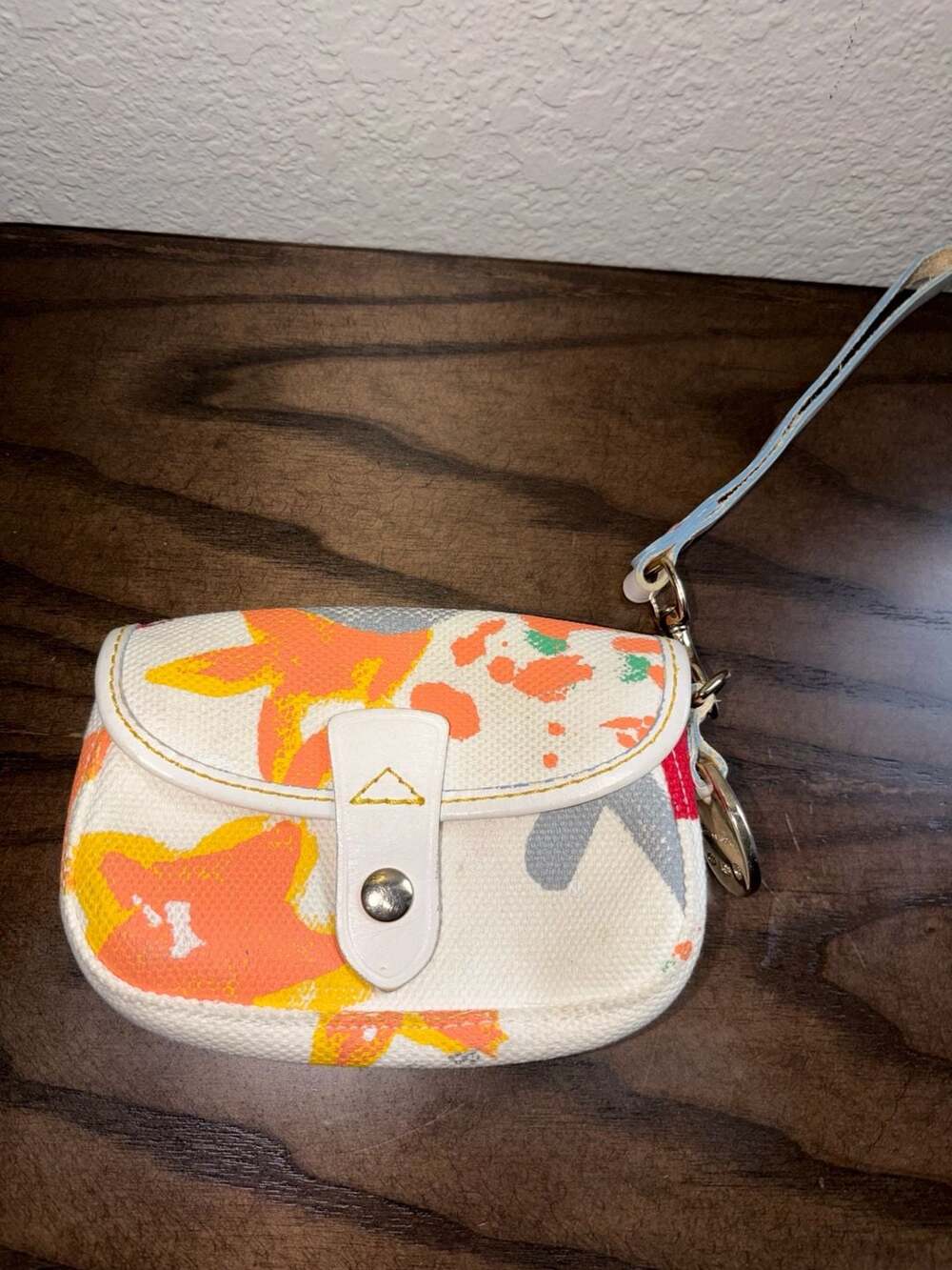 Dooney & Bourke Multi-Color Floral Canvas Wristlet Pouch